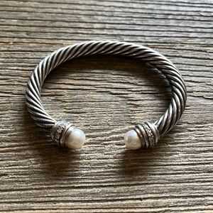 David Yurman Cable Classics Bracelet with Pearls and Diamonds